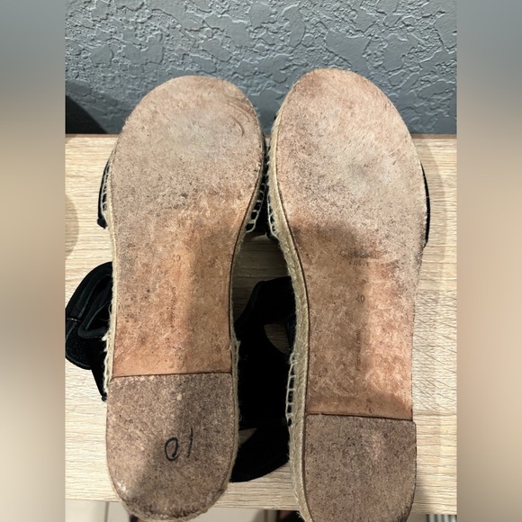 Celine Black Velvet Velcro Strap Espadrille - Picture 7 of 8